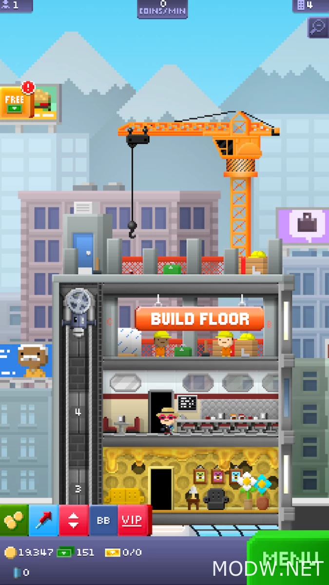 Download Tiny Tower: 8 Bit Retro Tycoon (MOD - Unlimited Money) 5.1.0 APK  FREE